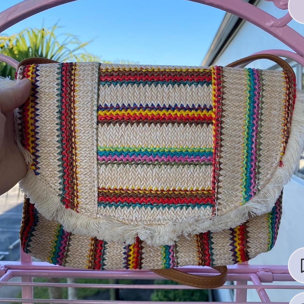 Festival Purse - Woven Straw - NWOT - Boho Hippie Bag - Picture 2 of 5